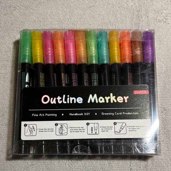 Other - Colorful Outline Marker 24 piece Set - New!